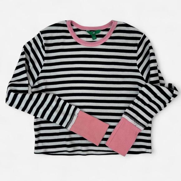 Striped long sleeve waffle top - Picture 6 of 6